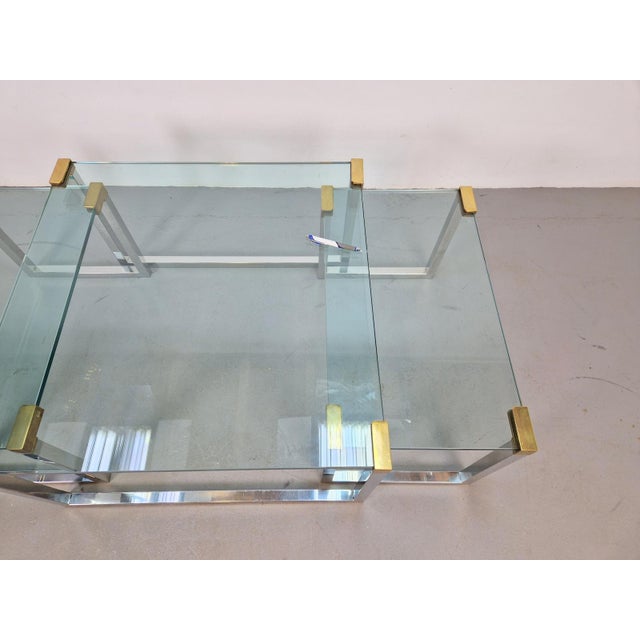 T53 Coffee and Side Tables in Brass and Glass by Peter Ghyczy, 1970s, Set of 3 For Sale - Image 12 of 18