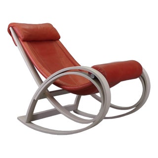 Leathered Sgarsul Rocking Chair by Gae Aulenti for Poltronova, 1962 For Sale