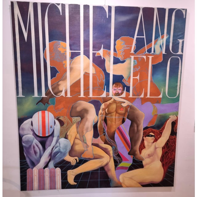Roberto Nezzi, Michelangelo, Mixed Media on Canvas For Sale - Image 4 of 9
