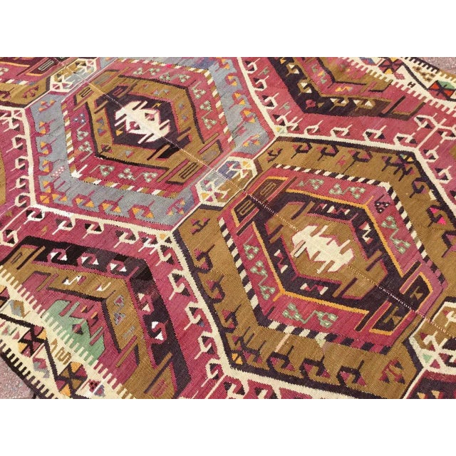 1950s Vintage Rustic Turkish Kilim Runner - 58" X 127.5" For Sale - Image 5 of 10