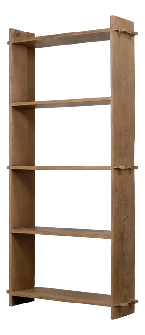 Vintage Tall Wooden Shelf – Weathered Natural Finish
