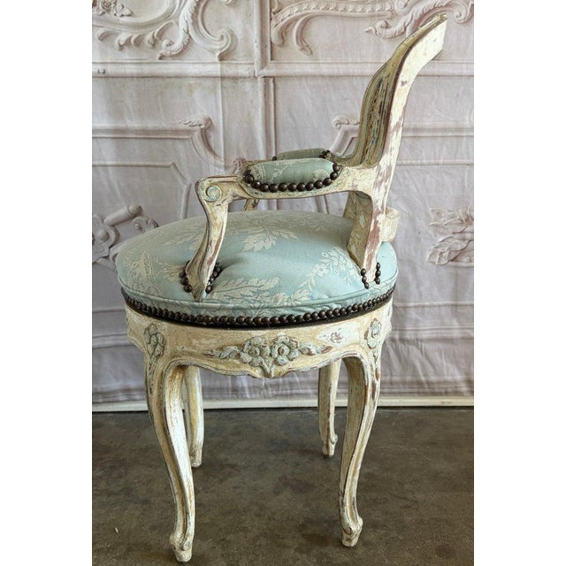 French Louis XV Fauteuil Vanity Chair, Beechwood, Circa 1880-1900 For Sale - Image 12 of 16
