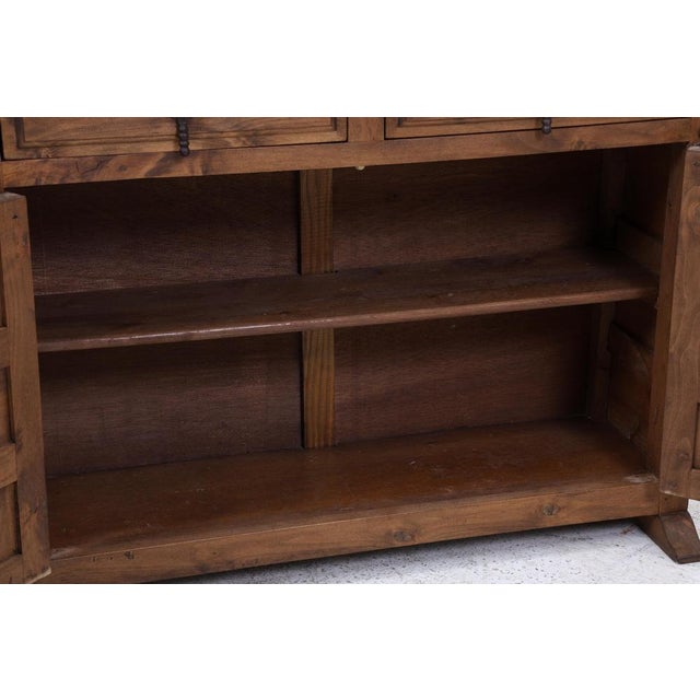 Spanish Baroque Style Walnut Chest of Drawers with Iron Fittings, 1960s For Sale - Image 9 of 15