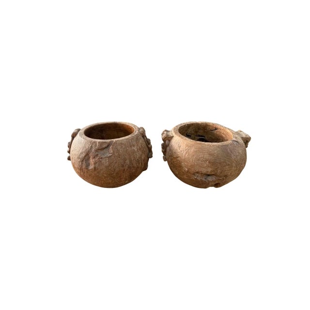 Set of Monumental Mid-20th Century Teak Burl Wood Bowls, Hand-Carved For Sale - Image 14 of 18