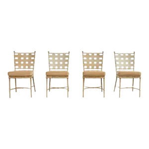 Set of Four Brown Jordan Neoclassical Style Garden Dining Chairs