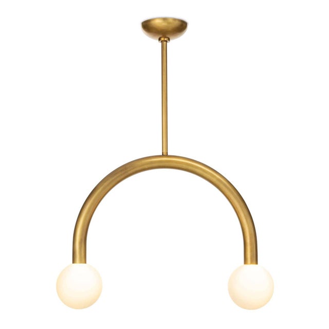 Regina Andrew Happy Steel Pendant, Small, Natural Brass For Sale - Image 9 of 9