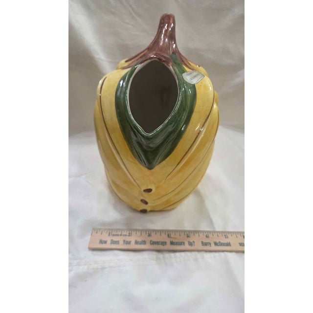 Ceramic 1970s Majorca Imported From Italy Hand Painted Banana Themed Pitcher Like New For Sale - Image 7 of 9