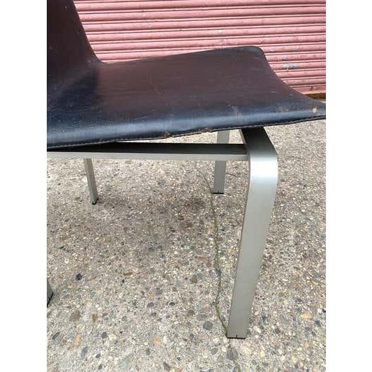 Jorgen Hoj for Johannes Hansen Aluminum and Leather Chairs 1962 For Sale In Philadelphia - Image 6 of 12