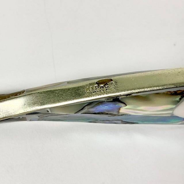 1970s Vintage Coastal Boho Chic Alpaca Mexico Sterling Silver & Abalone Shell Bottle Opener. For Sale - Image 12 of 12