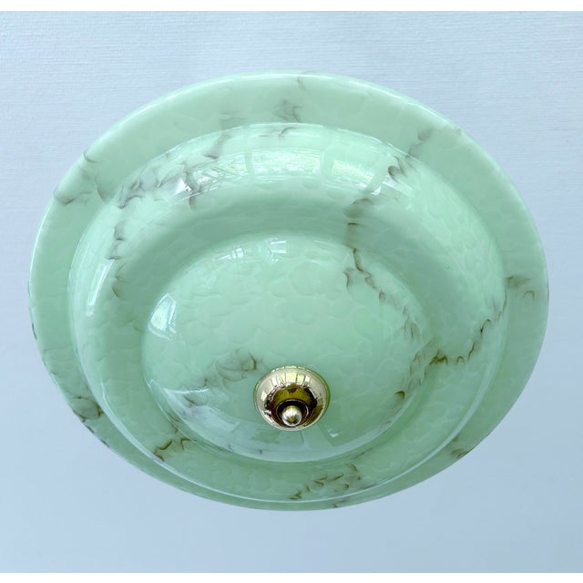 Art Deco Pendant Light in Amber Marble Glass, 1930s For Sale - Image 9 of 18