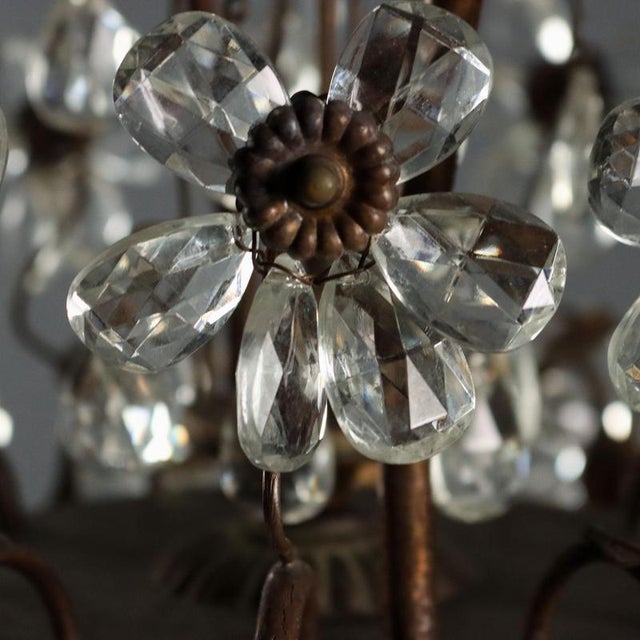 Early 20th Century Copper Metal and Glass Six-Light Chandelier, Italy For Sale - Image 5 of 9