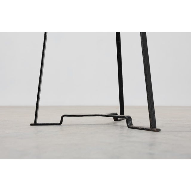 Metal Art Nouveau Console in Metal with Copper Plate in the style of Gustave Surrurier Bovy, 1890s For Sale - Image 7 of 15