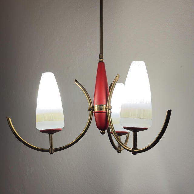 Mid-Century Chandelier from Stilnovo, Italy, 1940s-1950s For Sale - Image 6 of 18