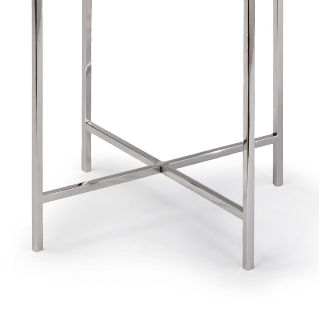Regina Andrew Bone Drum Table in Polished Nickel For Sale - Image 4 of 5