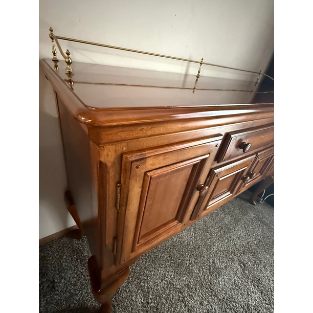 Alexander Julian Home Colours Burl Wood Sideboard With Brass Gallery Rail For Sale - Image 9 of 9