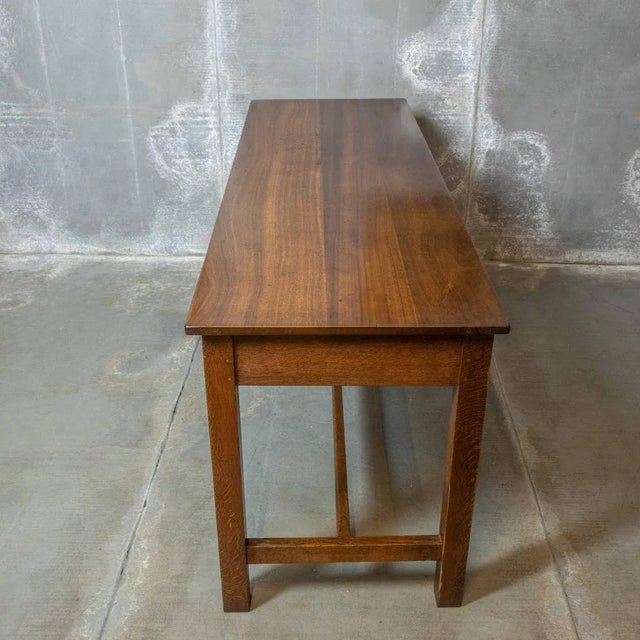 Tall Oak Historic Refectory Table, 1920s For Sale - Image 3 of 11