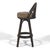 Brown Rattan Organic Modern Swivel Bar Stools (Set of 4) For Sale - Image 8 of 12
