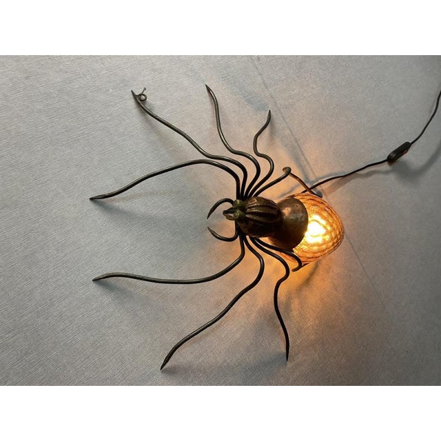 Mid-Century Modern Italian Metal and Glass Spider Wall Lamp, 1950s For Sale - Image 17 of 18