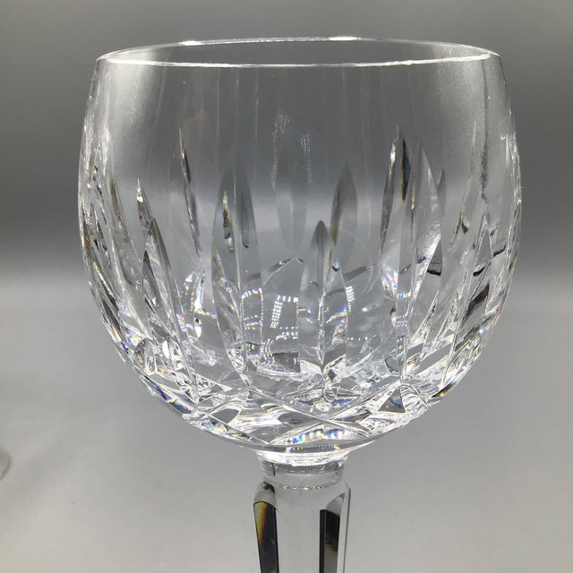 Waterford Kildare Hock Wine Plain Base Blown Crystal Wine Glasses-Set of 2 For Sale - Image 9 of 12