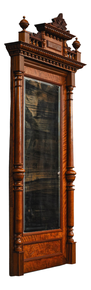 Gründerzeit Wall Mirror in Walnut, Late 19th Century