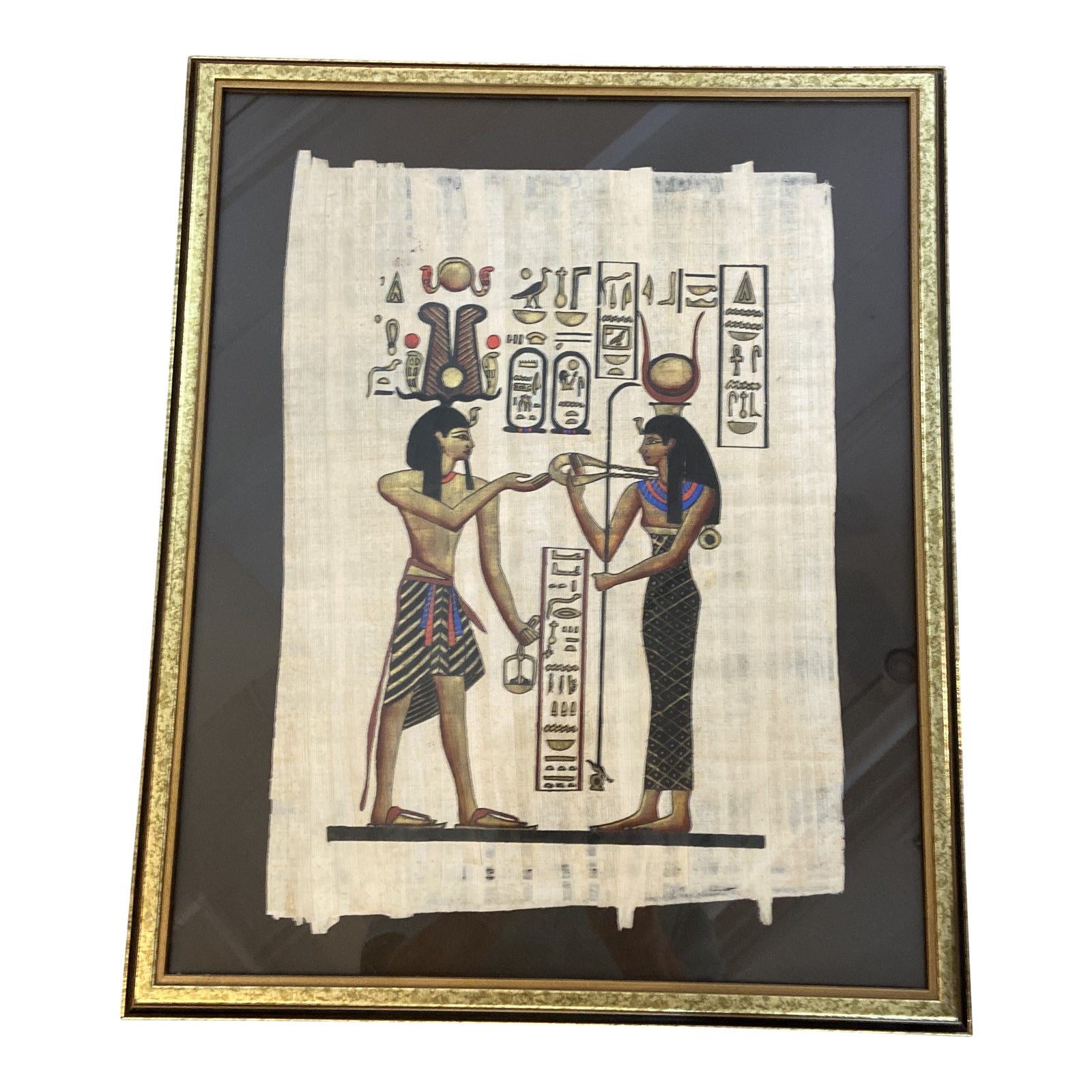Egyptian Painting on Papyrus Paper | Chairish