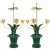 Vintage Brunschwig & Fils Green Tole Flower Table Lamps, Yellow and Pink Tulip Design - a Pair For Sale - Image 11 of 11
