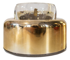 Crystal and Silver-Plated Metal Ashtray Model Biglia by Joe Colombo for Arnolfo Di Cambio, 1968