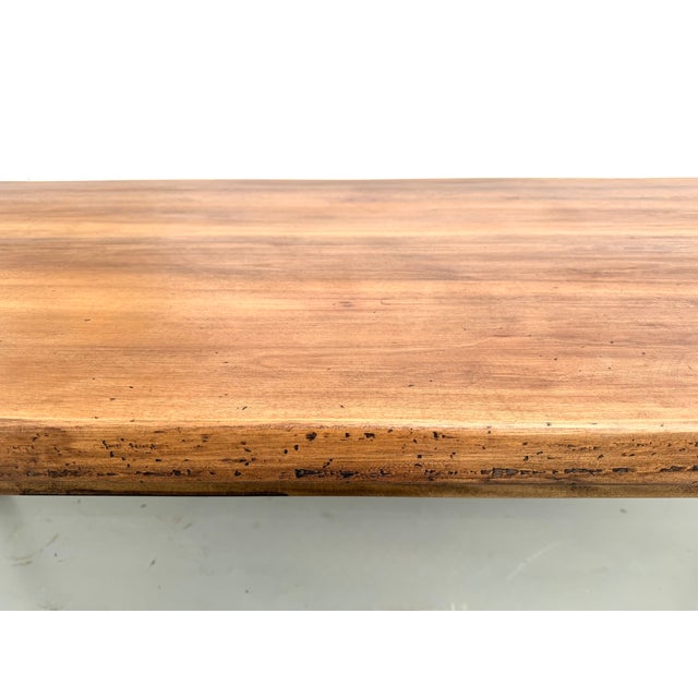 Farmhouse Table in Beechwood with Tapered Legs, France, 1970s For Sale - Image 12 of 18