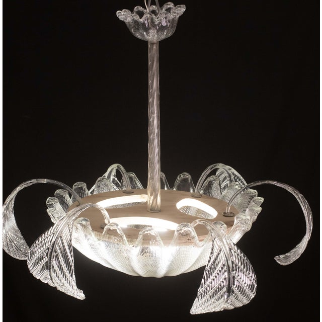 Charming Art Deco chandelier made by the glassworks Barovier & Toso in the 1940s-1950s. The chandelier is 65 centimetres...
