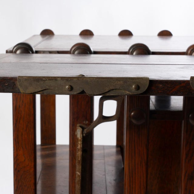 Antique Oak Revolving Bookcase Patented 1888 For Sale - Image 10 of 15