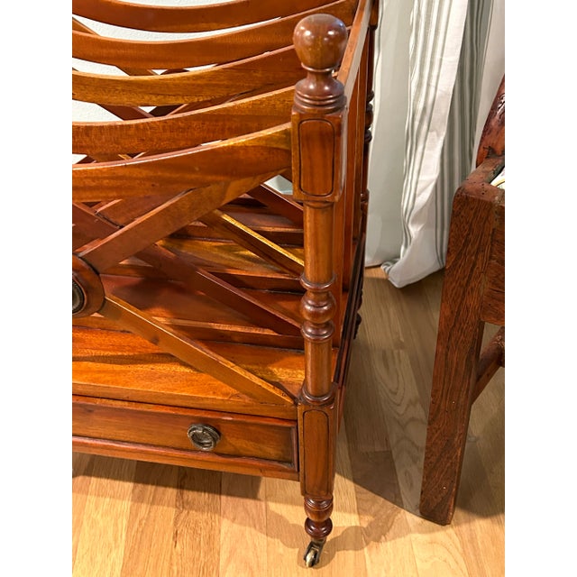 Vintage Reproduction Canterbury Magazine Rack With Drawer Chairish