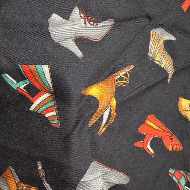 1980s Iconic Small Silk Scarf by Salvatore Ferragamo For Sale - Image 6 of 11