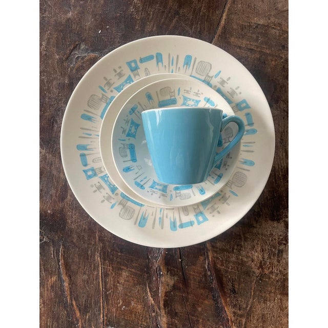 Set of Four (4) MCM Blue Heaven by Royal China 10 1/8” Plates For Sale - Image 4 of 9