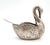 Set of Four Silver -Plated Swan Salt Cellars With Glass Inserts and Spoons — Vintage Tableware, Hollywood Regency Style For Sale - Image 12 of 13