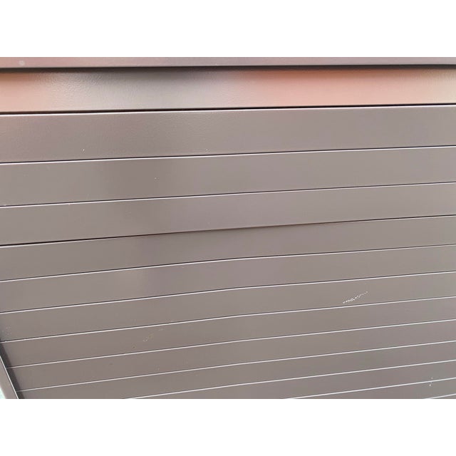 Metal 1980s Steelcase Industrial Vintage Mid Century Modern Metal Credenza Cabinet For Sale - Image 7 of 12