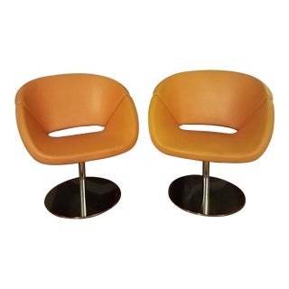 1970's Vintage Swivel Accent Chairs- A Pair For Sale