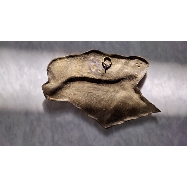 Vintage Brass Conch Shell Wall Hanging For Sale - Image 4 of 6