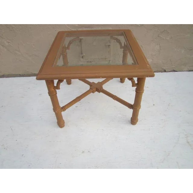 1970s Hollywood Regency Style Side Table Glass Top For Sale In Naples, FL - Image 6 of 13