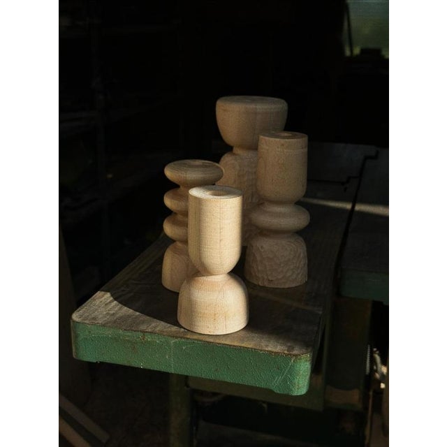 Beech Candlestick by Romain Des Bois For Sale - Image 13 of 17