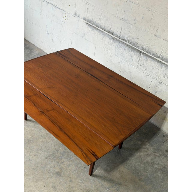 1960s Teak Extendable Rectangular Coffee Table With Two Leaves Vintage Mid-Century Modern 1960s For Sale - Image 5 of 10