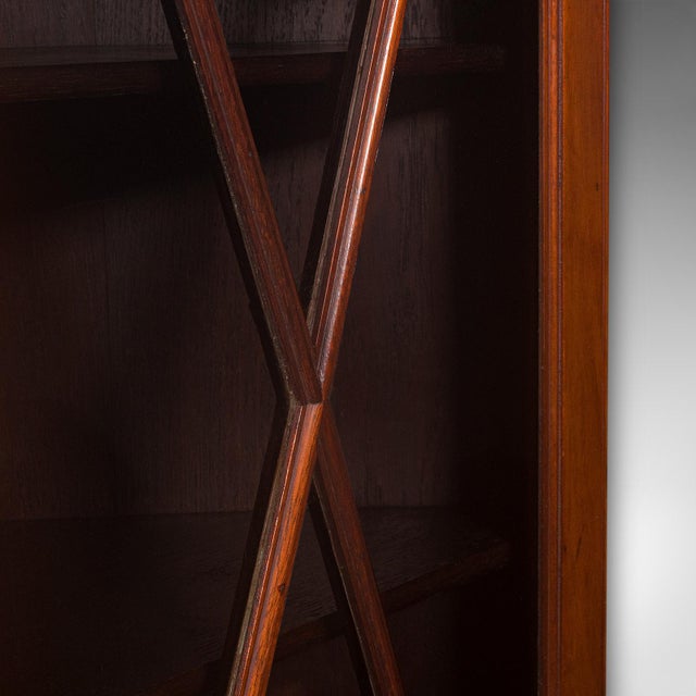 Brown Small Antique Glazed Corner Cupboard, English, Wall Display Cabinet, Edwardian For Sale - Image 8 of 9