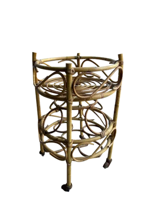 Mid-Century Italian Portable Bamboo Bar, 1950