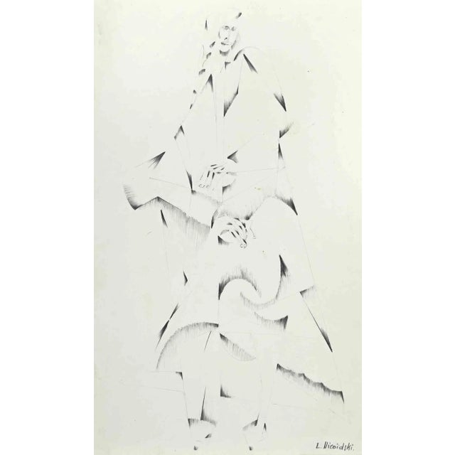 Robert Luis Nicoidski, Figure, Original China Ink Drawing, Late 20th-Century For Sale - Image 3 of 3