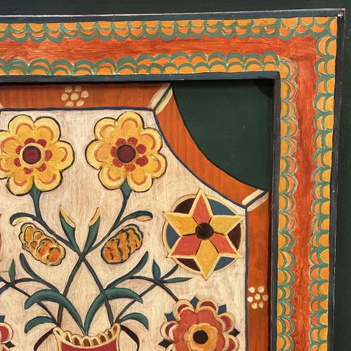 Wood Large Provençal Folk Art Hand-Painted Cabinet, 1970s For Sale - Image 7 of 15