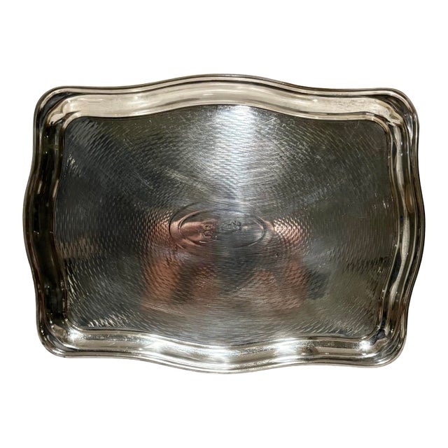 Vintage Classic and Elegant Silver Plated Serving Tray, 12” X 16” For Sale