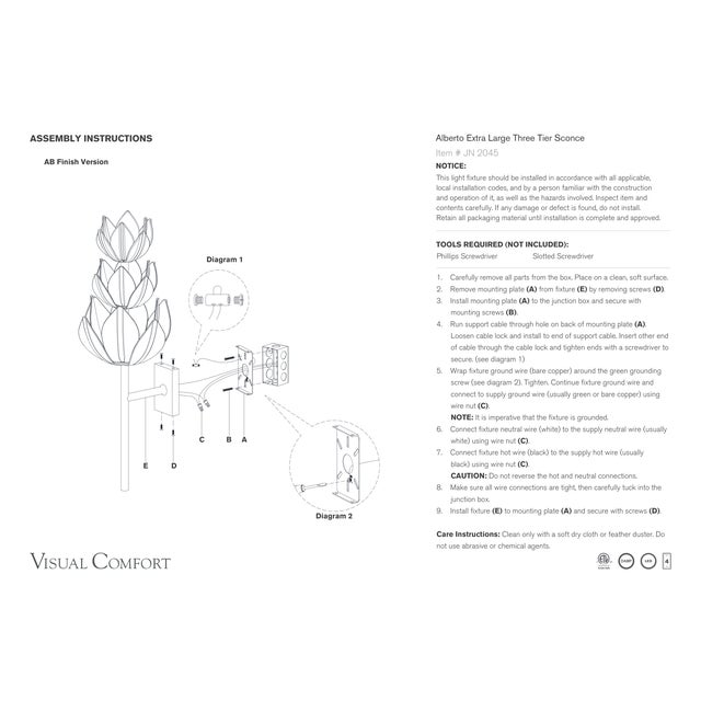 Visual Comfort Julie Neill for Visual Comfort Signature Alberto Extra Large Three Tier Sconce in Plaster White For Sale - Image 4 of 5