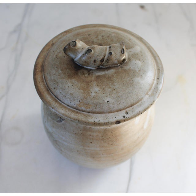 Mid 20th Century Vintage Studio Art Pottery Lidded Jar For Sale - Image 5 of 9