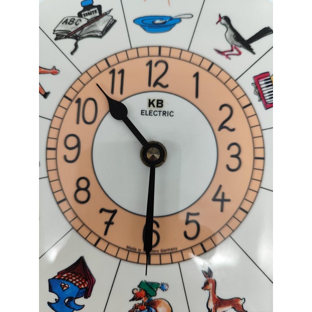 White KB Electric Wall Clock with Reuge Swiss Music Box, 1960s For Sale - Image 8 of 9