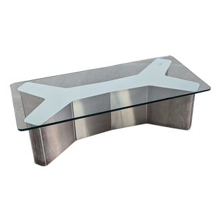 Stainless Steel Ypsilon Coffee Table, 1970s For Sale