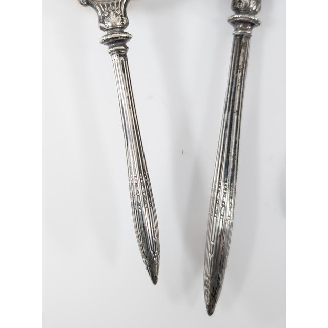 Art Deco 20th Century American Sterling Silver Art Deco Style Dresser Set With Mirror and Brush For Sale - Image 3 of 11